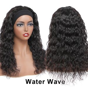32 34 36 Headband Lace Closure Front Wigs With Frontal Density Brazilian Straight Kinky Curly Body Deep Water Wave Human Hair Wig for Women Transperant Pre Plucked