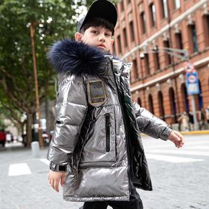 New Padden Snowsuit Children's Real Raccoon Fur Collar Boys Down Jacket winter Kid Outerwear Coat For Girls TZ961 H0910