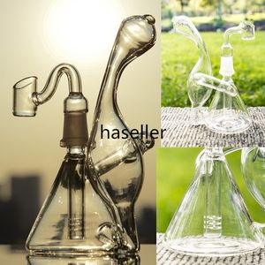 6,3-Zoll-Becherbong-Recycler-Ölplattformen, Wasserpfeifen, Shisha-Glaswasserpfeifen, Rauchglas-Wasserbongs mit 14-mm-Banger