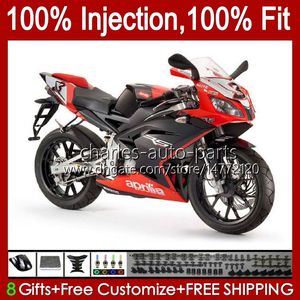 Carene iniezione per Aprilia RSV RS 125 RR 125RR RS4 RS125 06 07 08 09 10 11 Rosso nero caldo 34No.70 RSV-125 RS-125 RSV125 R 2006 2007 2008 2009 2010 2011 RSV125RR 06-11 Corpo