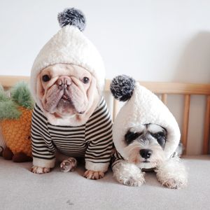 Kuzu Yün Evcil Kazak Hoodie Örme Polar Pet Tshirt Köpek Giyim Sonbahar Bulldog Teddy Köpekler Giysi