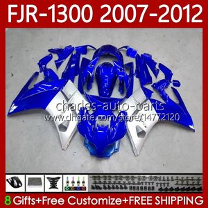 Blue Silvery OEM Codework для Yamaha FJR-1300 FJR 1300 A CC FJR1300A 01-12 Moto Bodys 108no.1 FJR1300 07 08 09 10 11 12 FJR-1300A 2007 2009 2009 2010 2011 2011 2011