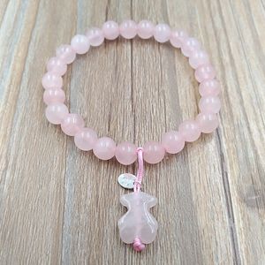 charms cute Bear jewelry making dijes para pulseras Pink 925 Sterling silver evil eye bracelet for women 16cm bangles tennis chain beaded ankle sets gifts 615431650