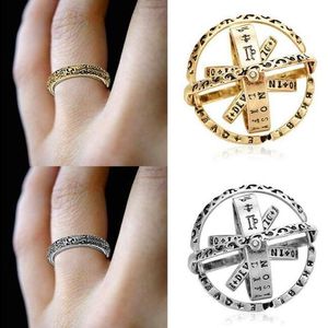 Klusterringar mode astronomisk sfär ring par älskare finger smycken vintage komplex roterande armillär bollgåva