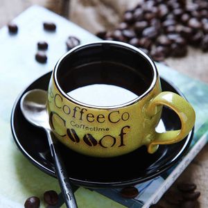90 ml italiensk espresso och tallrik set handmålade småkapacitet mini latte cup