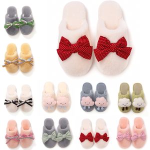 HotSale Winter Fur Tofflor För Kvinnor Gul Rosa Vit Snö Slides Inomhushus Fashion Outdoor Girls Ladies Furry Slipper Soft Shoes