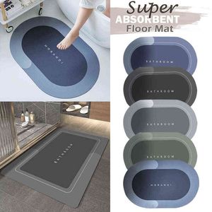 Água absorvente Bath Mat fácil de limpar tapete do banheiro Napa pele alfombras para baño Quick Dry Floor Mats capacho Cozinha Tapete 211109