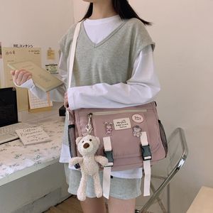 Sacos De Faculdade Para Meninas venda por atacado-Menina literária crossbody sacos para mulheres faculdade japonesa bonito desenho animado bolsa de ombro coreano harajuku estudante estudante bookbags