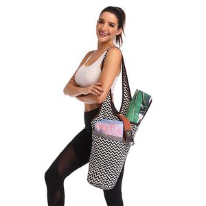 2022 Fashion Yoga Bag Canvas Large Zipper Pocket Fit Most Size Mats Yoga Mat Tote Sling Carrier Fitness Supplies