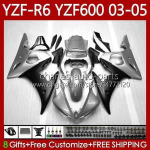 Обсуждение мотоцикла для YAMAHA YZF-R6 YZF600 YZF R 6 600 CC YZFR6 03 04 05 Кузов 95Но.114 YZF R6 600CC Gloss Silver 2003 2004 2005 CoSling YZF-600 03-05 OEM Body Kit