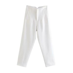 ZA PANTS Spring Casual Chic Pants Pants Fashion Wysokie P-Pieści Office Street 210531