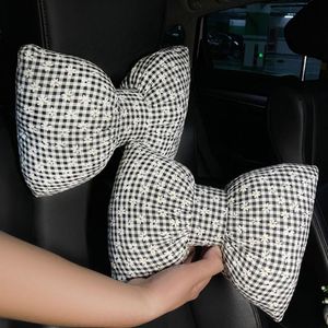 Wholesale auto headrest neck for sale - Group buy Seat Cushions Car Neck Pillow Waist Supports Four Seaons Bowknot Universal Small Flower Daisy Auto Headrest Cushion Interior Accessories