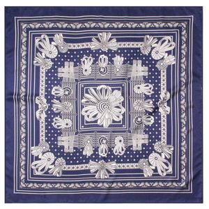 Sciarpe 90 cm Manuale arrotolato a mano Twill Sciarpa di seta Cinture da donna Fiori Quadrati Avvolge Echarpes Foulard arricciati Bandana femminile Hijab