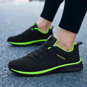 Rahat Sneakers erkek Koşu Ayakkabıları Örme Rahat erkek Tenis Ayakkabı Platformları Hafif Spor Ayakkabı Dantel-up H1125