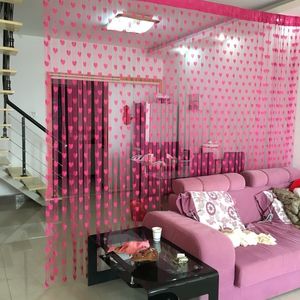 1pcs Punch-free Summer Decoration Love Door Curtain Household Curtains Living Room Bedroom Partition Curtain Girl Heart F8277 210420