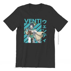 Genshin Impact Action Role-Playing Game Venti Men Camisa Streetwear Tops T Shirt Fashion Tshirt Summer Clothing Shirt Y0901