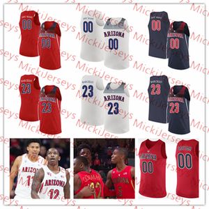 NCAA Özel Arizona Wildcats Dikişli Koleji Basketbol Jersey Lauri Markkanen Jason Terry T.J. McConnell Zeke Nnaji Josh Green Devonaire Doutrive Williams Justin