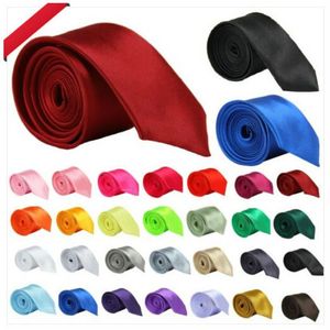 Solid neckties Narrow version Tie 5*145cm Men Neck 28 colors Occupational for Father's Day Men's business ties ZYY1070