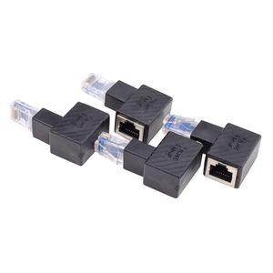 RJ45 Male to Female Connectors Converter 90 Degree Extension Adapter for Cat5 Cat6 LAN Ethernet Network Cable Extender Connector