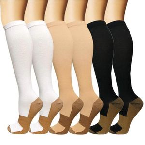 Calzini sportivi 1 paio Compressione unisex Donna Uomo Anti-affaticamento Sollievo dal dolore Calze alte al ginocchio Uomo Corsa Ciclismo