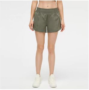 L-091 Yoga Kurze Hosen Outfit Versteckte Reißverschlusstasche Damen Sport Shorts Lose Atmungsaktive Lässige Laufsportbekleidung Mädchen Übung Fitness Wir