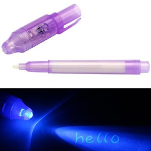 Highlighters Magic Purple 2 w 1 Pióro fluorescencyjne UV Czarne światło Combo Creative papeteria Invisible Atrament Office School Supplies