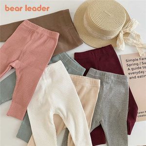 Bear Leader Baby Girls Casual Skinny Thin Leggings Fashion Toddler Kids Princess Solid Pants Infant Korean Style Outfit 210708