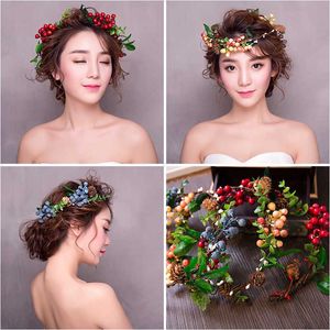 New sales department of the bride's headdress flower color fruit wreath wedding dress tire hair the bride adorn article Q0812