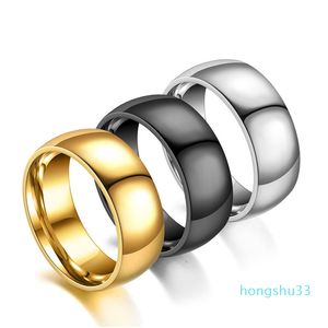 Мужское кольцо внутри и снаружи гладкая пара нержавеющая сталь