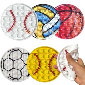 Nya Fidget Leksaker Baseball Push Bubble Ball Game Fotboll Basketball VM Jouet Anti Stress Enfant Silicone