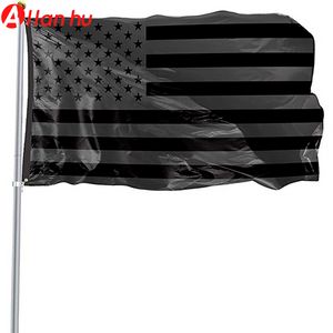 3x5ft Black American Flag Polyester No Quarter Will Be Given US USA Historical Protection Banner Flag Double-Sided Indoor Outdoor 59w10