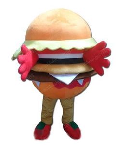 Halloween Cute Hamburger Mascot Costume Alta qualità personalizza Cartoon Plush Anime personaggio a tema Formato adulto Carnevale di Natale in maschera