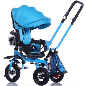 Strollers# Baby Tricycle Bike 3 In 1 Flat Lying Carriage Stroller Trike Adjustable Swivel Seat Foldable Child Umbrella Pram