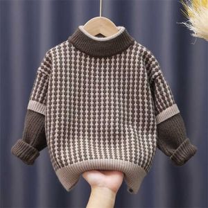 Autumn winter Baby Children Clothing Boys Knitted pullover toddler Sweater Kids Spring thicken Wear 2 3 4 6 8 years 211201