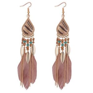 Bohemia Feather Earring For Women Fashion Jewelry Beads Tassel Dangle Long Earrings Dream Catcher Drop Earrings Fi10C 979 Q2