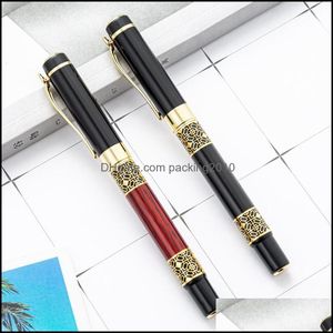 Writing Supplies School & Industrial1Pcs Classical Ballpoint Wood Grain Ball Point Pen Metal Business Signature Pens Office Stationery Suppl