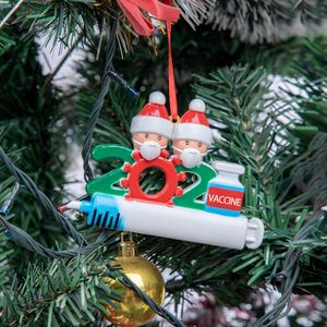 DHL Quarantine Personalized Christmas 2021 Decoration DIY Hanging Ornament Cute Snowman Pendant Social Distancing Party Fast Delivery ABS