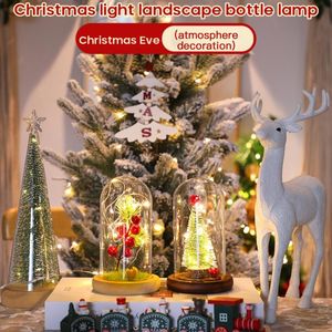 クリスマスの装飾LEDナイトライトの木のテーブルライトランプの松のコーンの針の妖精のライトスノーフレーク赤い果実の装飾