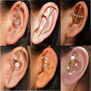 Wholesale cross earrings rhinestones for sale - Group buy Stud Pearl Rhinestone Cross Earring For Women Geometric Needle Earrings Punk Statement Exaggerated Ear Piercing Jewelry Gift