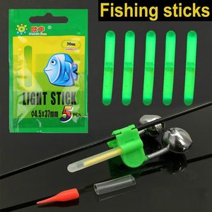 5 stücke Angeln Zubehör Fisch Glühwürmchen Fluoreszierende Leucht Nacht Float Stange Licht Dark Glow Stick Tackle-Tool