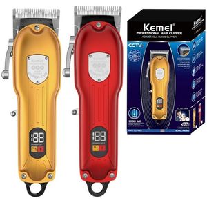 Original kemei hairdressing cordless professional trimmer for men electric clipper rechargeable cutting machine 220106