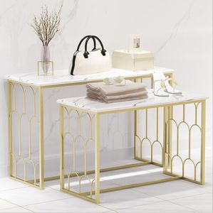 Window display table Commercial Furniture of clothing store women's clothes exhibition rack nano gold solid wood water tables