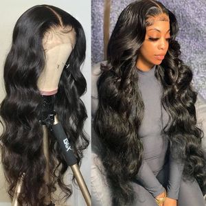 34 Inch Body Lace Front Pruik 13X4 Human Hair Hd Frontale Peruaanse Kant Voor Menselijk Haar Pruiken body Wave Sluiting