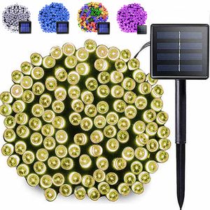 50/100/200 LED Solar Light String Outdoor wasserdichtes Nachtlampe Dekor für Weihnachtsfare Feenfairy Feston Gartengirlande Lichter