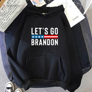 Lets Go Brandon Letter and Star Print Hoodie Autumn and Winter Holiday Men Women Pure Cotton Fleece Hooded Sweet Streetwear Tops FS9529 BDC21 on Sale
