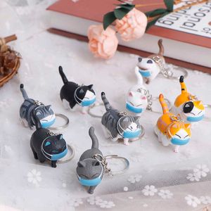 Best Selling 1Pcs Cute Cartoon Fat Cat Pendant Key Rings Kitten Cat Key Chain Shake Head Car Bag Keychains Creative Jewelry Gift G1019