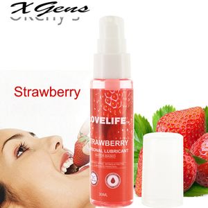 30ml Strawberry Flavor Edible Lubricant for Anal Vaginal Oral Sex Silicone Lubricating Oil Adult Sex Products Body Massage Gel