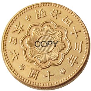 JP(17-18) Japan 10 Yen vergoldete asiatische Meiji 40/43 Jahr handgefertigte, vergoldete Kopiermünze, Heimdekorationszubehör