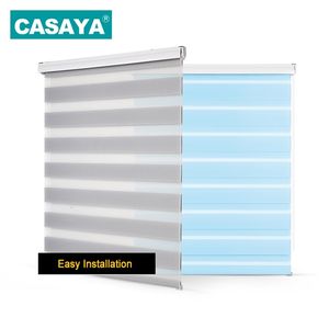 Casaya Transparente Zebra Blinds Sistema de Poeira Dupla Camada Dupla Sombra Janela Janela Roller Cortinas para Sala de estar Estudo 210722