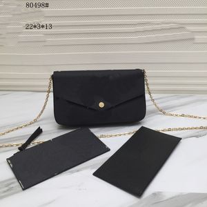 Najwyższej jakości torba na ramię marki Luksusowe Designer Kobiety Oryginalny Moda Łańcuch Tote ClutchBag Crossbody Torby 3 sztuki Torebka Pochette Felice Torebki Portfele Portfele